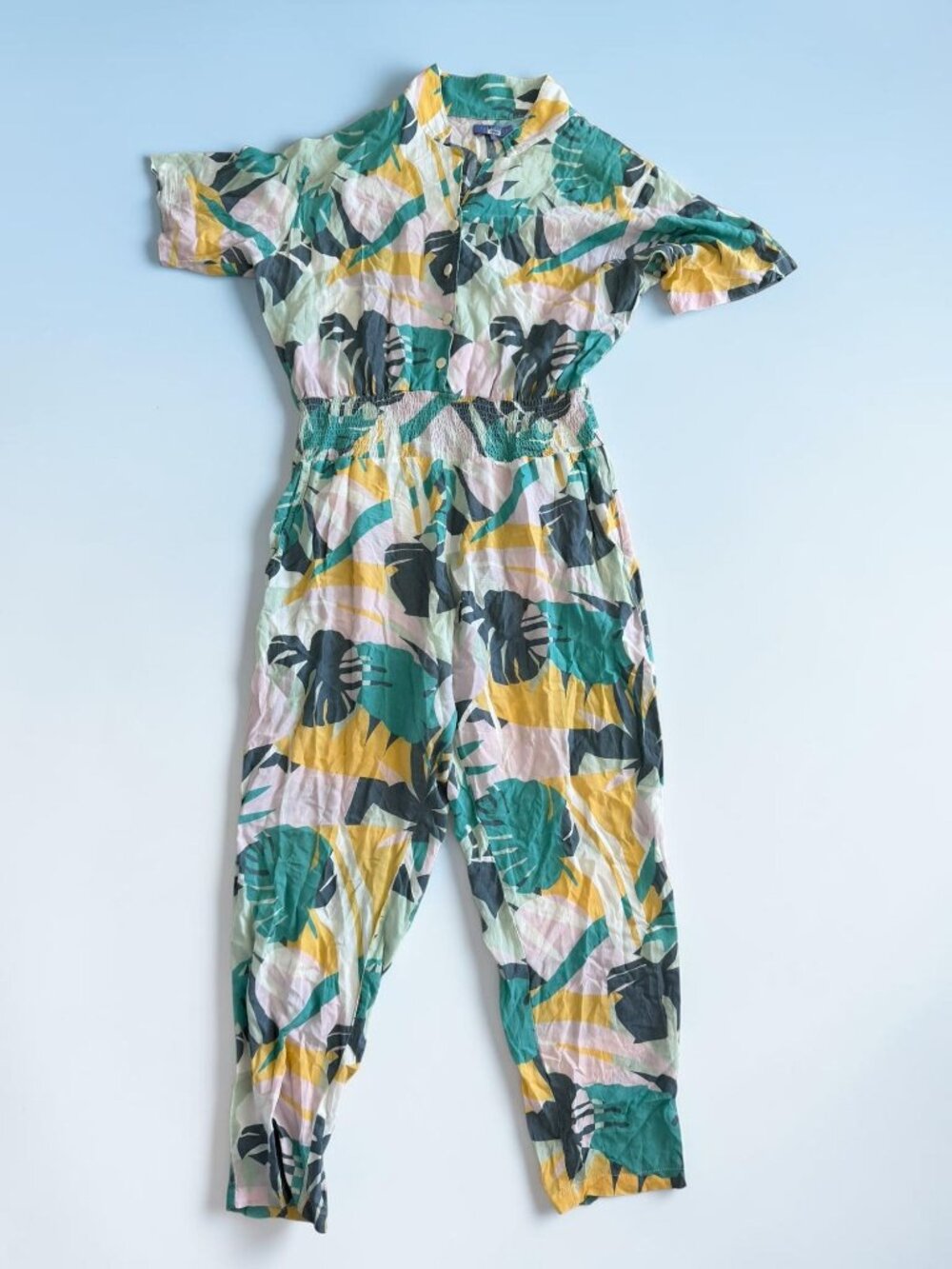 PARADISE D Tropical Print Jumpsuit Size Medium